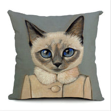 Silly Cat Decorative Cotton / Linen Pillowcase 18x18 inches