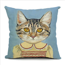 Silly Cat Decorative Cotton / Linen Pillowcase 18x18 inches