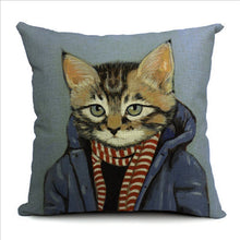 Silly Cat Decorative Cotton / Linen Pillowcase 18x18 inches