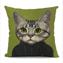 Silly Cat Decorative Cotton / Linen Pillowcase 18x18 inches