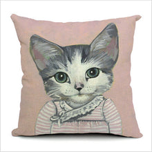 Silly Cat Decorative Cotton / Linen Pillowcase 18x18 inches