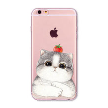 Cute Cat Transparent Soft Silicone Cell Phone Case For Apple iPhone 6 6s 7 Plus 6sPlus 6Plus 4 4s 5 5s SE