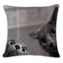 Cat Square Decorative Cotton / Linen Pillowcase 18x18 inches
