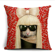 Silly Cat Decorative Cotton / Linen Pillowcase 18x18 inches