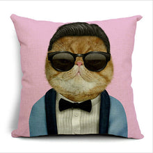 Silly Cat Decorative Cotton / Linen Pillowcase 18x18 inches