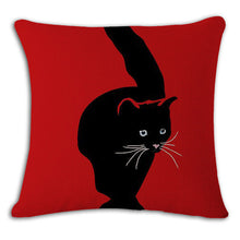 Cat Square Decorative Cotton / Linen Pillowcase 18x18 inches