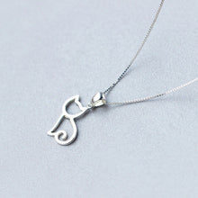 925 Sterling Silver Cat Pendant 18" Necklace