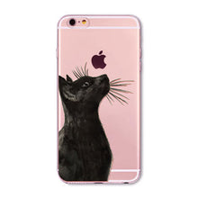 Cute Cat Transparent Soft Silicone Cell Phone Case For Apple iPhone 6 6s 7 Plus 6sPlus 6Plus 4 4s 5 5s SE