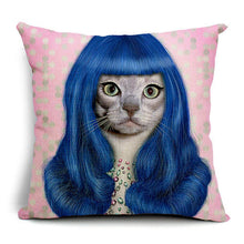 Silly Cat Decorative Cotton / Linen Pillowcase 18x18 inches
