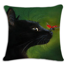Cat Square Decorative Cotton / Linen Pillowcase 18x18 inches