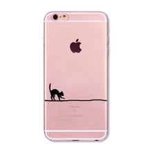 Cute Cat Transparent Soft Silicone Cell Phone Case For Apple iPhone 6 6s 7 Plus 6sPlus 6Plus 4 4s 5 5s SE