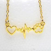 Cat Paw Heartbeat Necklace