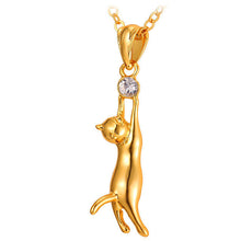 Cute Cat 18K Gold / Platinum Plated Necklace & Pendant