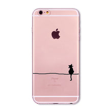 Cute Cat Transparent Soft Silicone Cell Phone Case For Apple iPhone 6 6s 7 Plus 6sPlus 6Plus 4 4s 5 5s SE