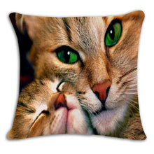 Cat Square Decorative Cotton / Linen Pillowcase 18x18 inches