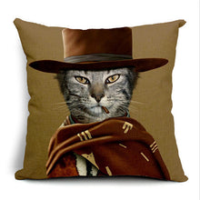 Silly Cat Decorative Cotton / Linen Pillowcase 18x18 inches