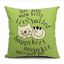 Silly Cat Decorative Cotton / Linen Pillowcase 18x18 inches
