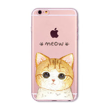 Cute Cat Transparent Soft Silicone Cell Phone Case For Apple iPhone 6 6s 7 Plus 6sPlus 6Plus 4 4s 5 5s SE