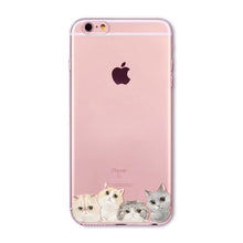 Soft Slim TPU Transparent Cute Animal - Cat / Hamster / Panda / Rabbit Phone Case Cover for iphone 6 6S 4.7"