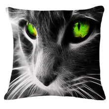 Cute Black Cat Decorative Square Decorative Cotton / Linen Pillowcase 18x18 inches