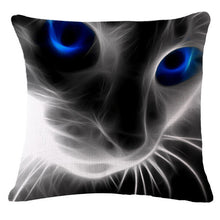 Cute Black Cat Decorative Square Decorative Cotton / Linen Pillowcase 18x18 inches