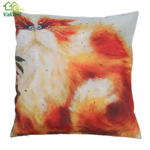 Creative Color Cat Pattern Cotton / Linen Pillowcase 18x18 inches