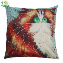 Creative Color Cat Pattern Cotton / Linen Pillowcase 18x18 inches