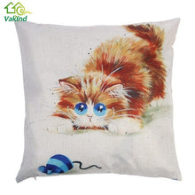 Creative Color Cat Pattern Cotton / Linen Pillowcase 18x18 inches