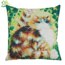 Creative Color Cat Pattern Cotton / Linen Pillowcase 18x18 inches