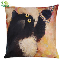 Creative Color Cat Pattern Cotton / Linen Pillowcase 18x18 inches