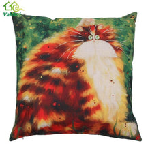 Creative Color Cat Pattern Cotton / Linen Pillowcase 18x18 inches
