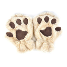 Cute Cat Paw Plush Mittens