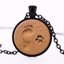 Dog Lover Paw Print in Sand Pendant Necklace