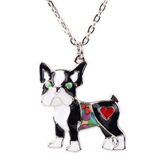 Enamel Pug Dog Pendant Necklace