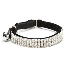 Safety Elastic Adjustable Cat Collar with Diamante Rhinestone with Bell