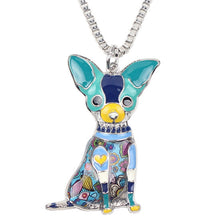 Enamel Chihuahuas Dog Pendant Necklace