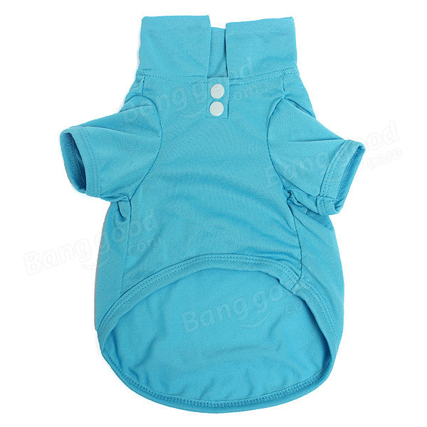 Pet Dog Collar Puppy Polo T-Shirt Clothes Outfit Apparel Coat Cotton