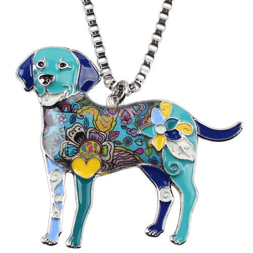 Enamel Labrador Dog Choker Necklace