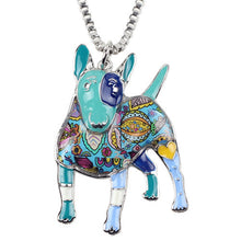 Enamel Bull Terrier Pendant Necklace