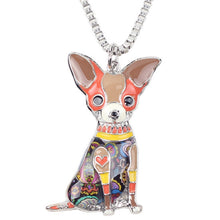 Enamel Chihuahuas Dog Pendant Necklace
