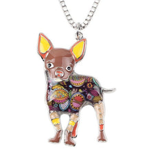 Enamel Chihuahuas Dog Pendant Necklace