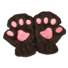 Cute Cat Paw Plush Mittens