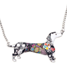 Enamel Dachshund Dog Pendant Necklace