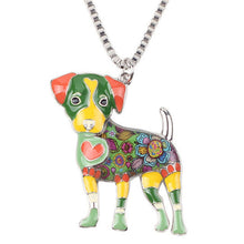 Enamel Jack Russel Dog Pendant Necklace