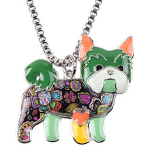Enamel Yorkie Yorkshire Dog Pendant Necklace