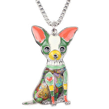 Enamel Chihuahuas Dog Pendant Necklace