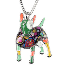 Enamel Bull Terrier Pendant Necklace