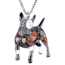 Enamel Bull Terrier Pendant Necklace