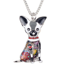 Enamel Chihuahuas Dog Pendant Necklace