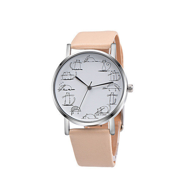 Retro Cartoon Cat Analog Quartz Watch